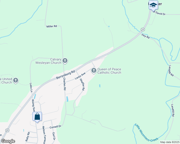 map of restaurants, bars, coffee shops, grocery stores, and more near 710 Lentz Avenue in Millersburg