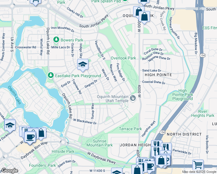 map of restaurants, bars, coffee shops, grocery stores, and more near 10907 Tahoe Way in South Jordan