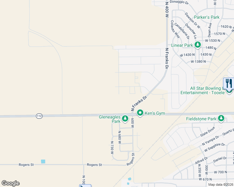 map of restaurants, bars, coffee shops, grocery stores, and more near 1151 North 680 West in Tooele