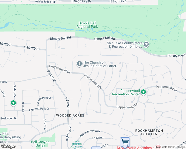 map of restaurants, bars, coffee shops, grocery stores, and more near 16 Quietwood Lane in Sandy