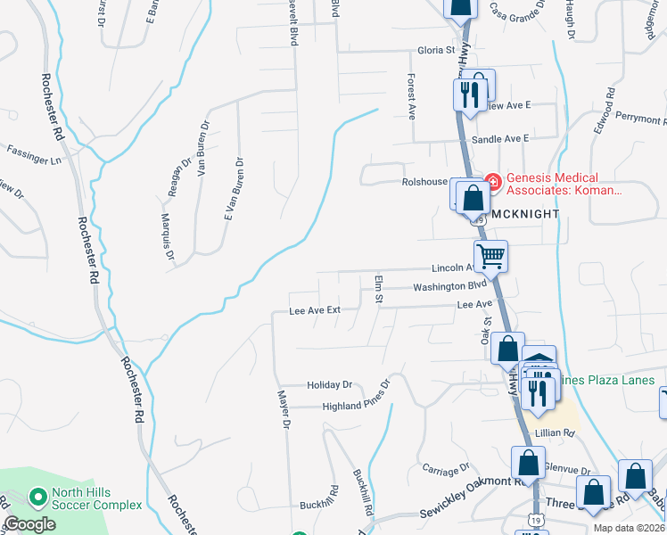 map of restaurants, bars, coffee shops, grocery stores, and more near 7936 Maple Street in Pittsburgh