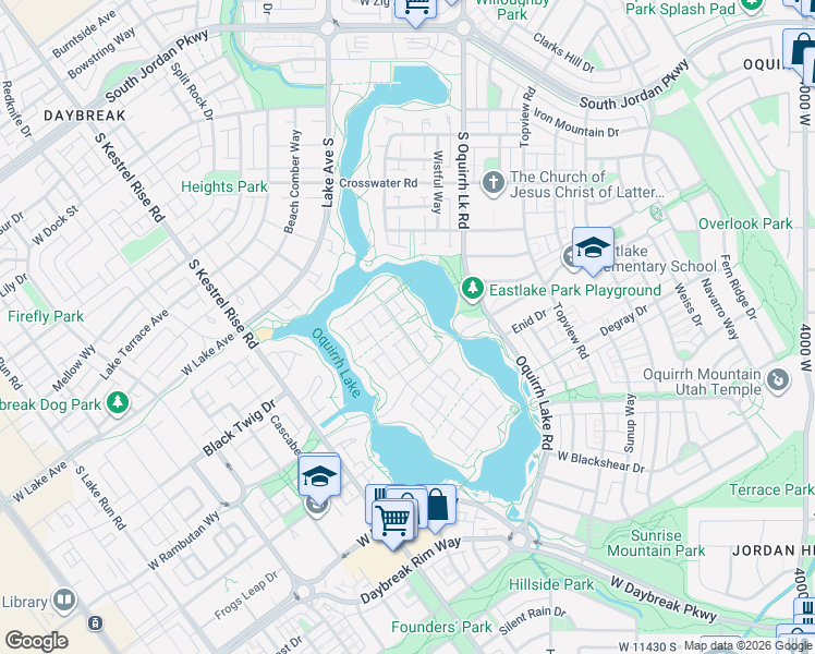 map of restaurants, bars, coffee shops, grocery stores, and more near 10907 Lake Island Drive in South Jordan
