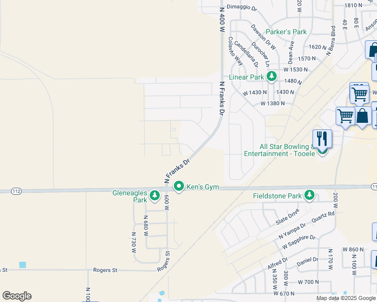 map of restaurants, bars, coffee shops, grocery stores, and more near 515 West Caroles Way in Tooele