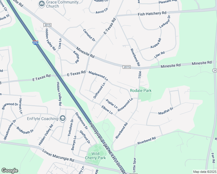 map of restaurants, bars, coffee shops, grocery stores, and more near 4349 Redwood Circle in Allentown