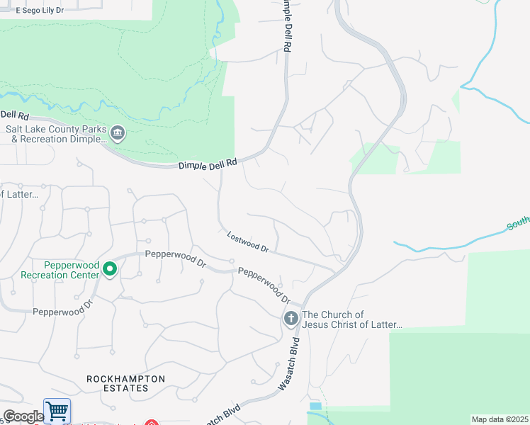 map of restaurants, bars, coffee shops, grocery stores, and more near 2993 Scenic Valley Lane in Sandy
