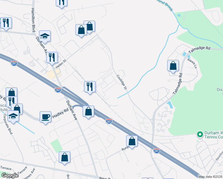 map of restaurants, bars, coffee shops, grocery stores, and more near 5 Campbell Street in South Plainfield