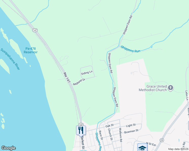 map of restaurants, bars, coffee shops, grocery stores, and more near 8 Junction Road in Millersburg