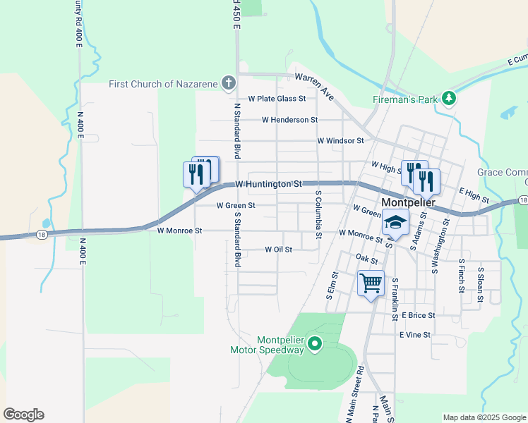 map of restaurants, bars, coffee shops, grocery stores, and more near 256-298 South Rockefeller Street in Montpelier