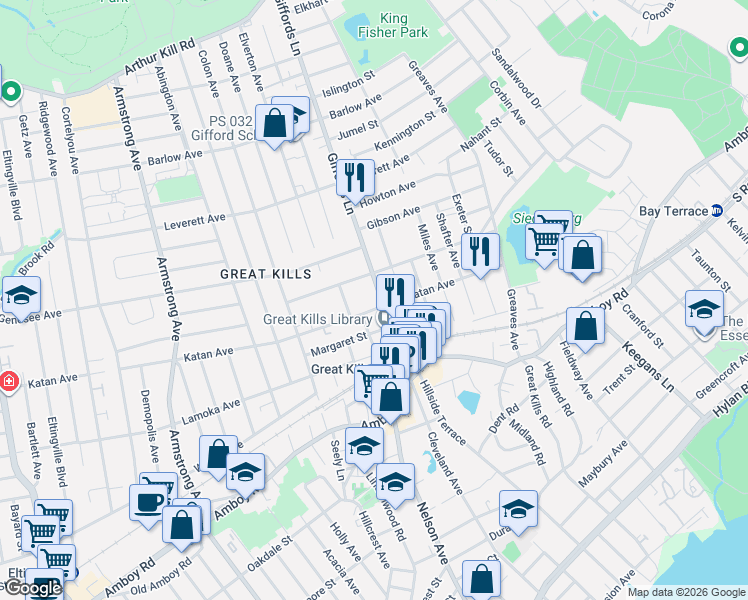 map of restaurants, bars, coffee shops, grocery stores, and more near in Staten Island