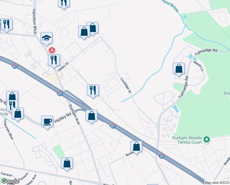 map of restaurants, bars, coffee shops, grocery stores, and more near 5 Campbell Street in South Plainfield