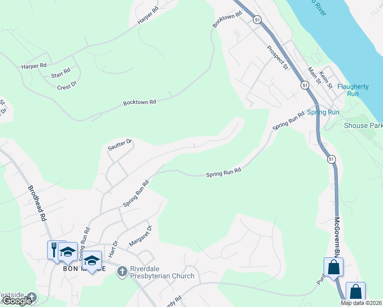 map of restaurants, bars, coffee shops, grocery stores, and more near 519 Crescent Boulevard Extension in Crescent Township