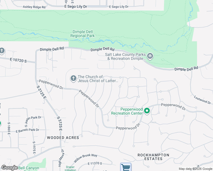 map of restaurants, bars, coffee shops, grocery stores, and more near 17 Snowstar Lane in Sandy