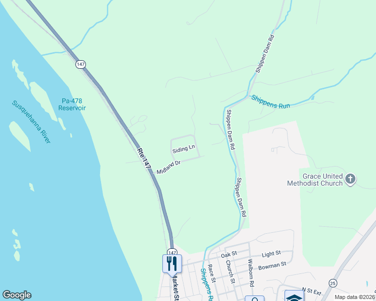 map of restaurants, bars, coffee shops, grocery stores, and more near 18 Railway Avenue in Millersburg