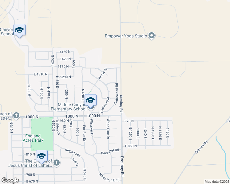 map of restaurants, bars, coffee shops, grocery stores, and more near 1175 Cedarwood Road in Tooele