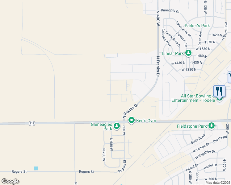 map of restaurants, bars, coffee shops, grocery stores, and more near 650 West Caroles Way in Tooele