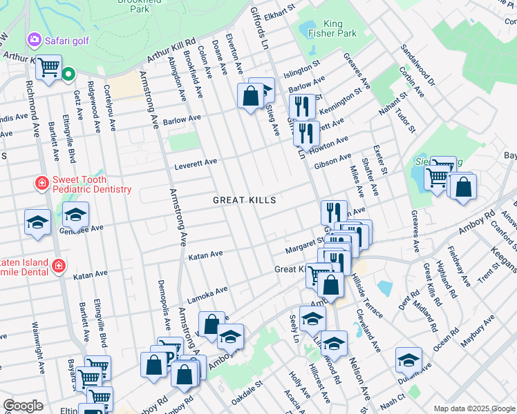 map of restaurants, bars, coffee shops, grocery stores, and more near 187 Colon Avenue in Staten Island