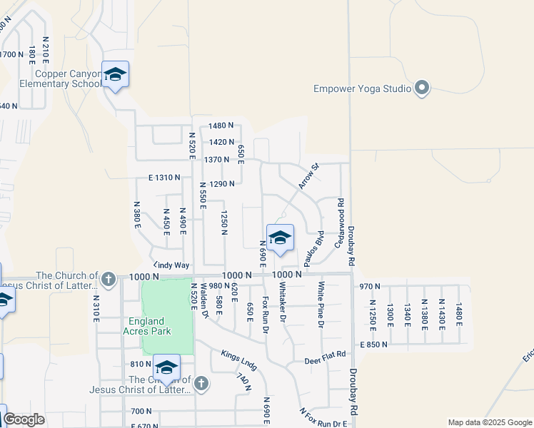 map of restaurants, bars, coffee shops, grocery stores, and more near 1194 North 690 East in Tooele