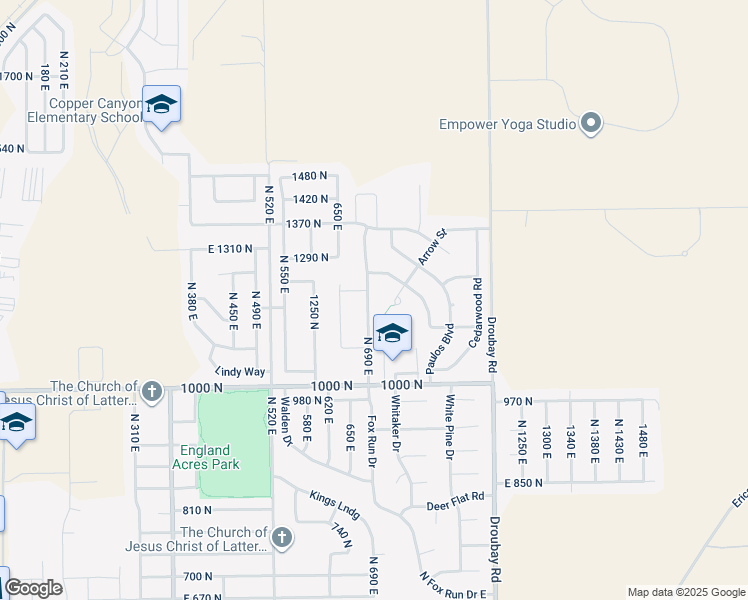 map of restaurants, bars, coffee shops, grocery stores, and more near 1194 North 690 East in Tooele