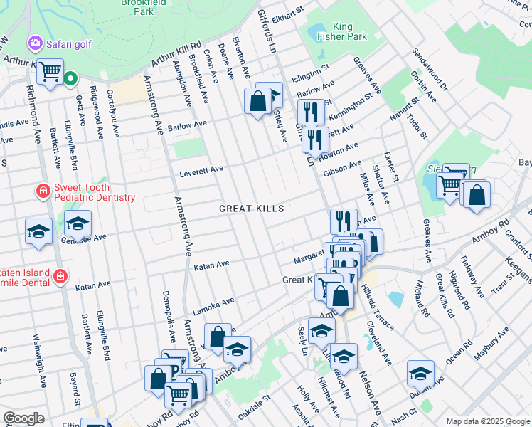 map of restaurants, bars, coffee shops, grocery stores, and more near 187 Colon Avenue in Staten Island