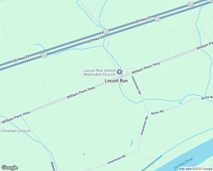 map of restaurants, bars, coffee shops, grocery stores, and more near 11218 William Penn Highway in Thompsontown