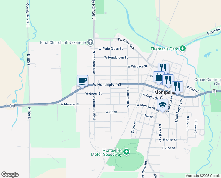 map of restaurants, bars, coffee shops, grocery stores, and more near 256 South Rockefeller Street in Montpelier