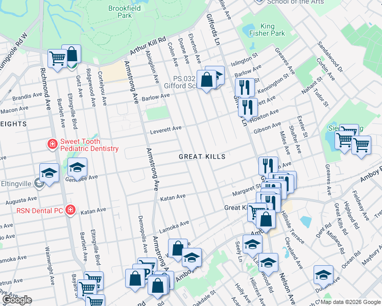 map of restaurants, bars, coffee shops, grocery stores, and more near in Staten Island
