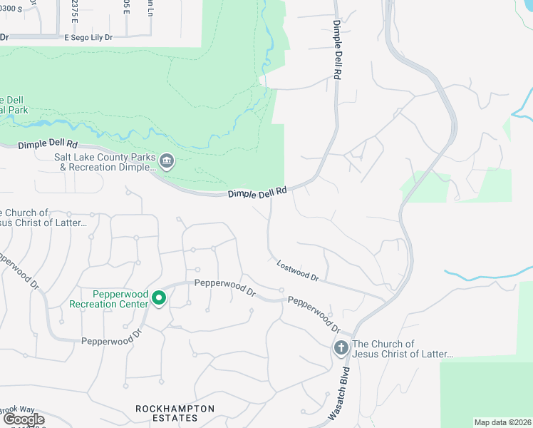 map of restaurants, bars, coffee shops, grocery stores, and more near 10828 South Lostwood Drive in Sandy