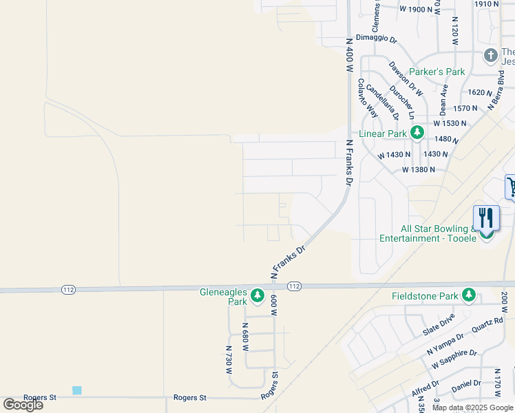 map of restaurants, bars, coffee shops, grocery stores, and more near 914 North 1480 East in Tooele