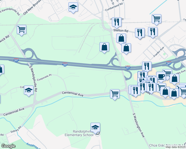 map of restaurants, bars, coffee shops, grocery stores, and more near 5 Access Road in Piscataway