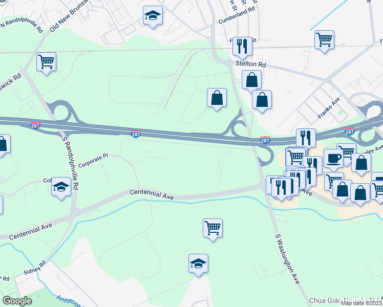 map of restaurants, bars, coffee shops, grocery stores, and more near 5 Access Road in Piscataway