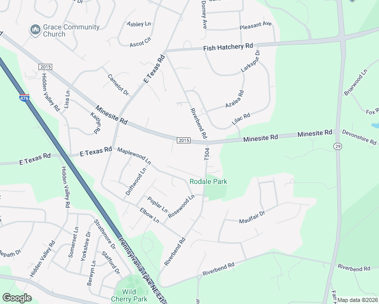 map of restaurants, bars, coffee shops, grocery stores, and more near 1801 State Route 2015 in Allentown