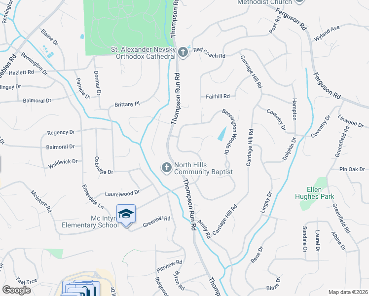map of restaurants, bars, coffee shops, grocery stores, and more near 9005 Pembroke Court in Pittsburgh