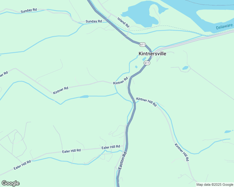 map of restaurants, bars, coffee shops, grocery stores, and more near 802 Kintner Road in Kintnersville
