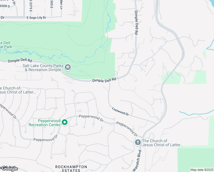 map of restaurants, bars, coffee shops, grocery stores, and more near 10804 Lostwood Drive in Sandy