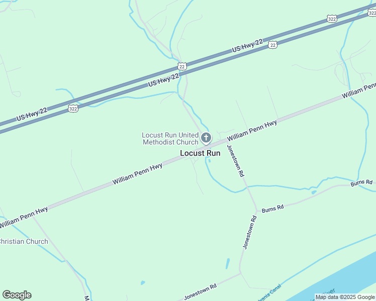 map of restaurants, bars, coffee shops, grocery stores, and more near 11231 William Penn Highway in Thompsontown