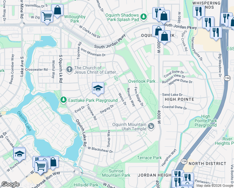 map of restaurants, bars, coffee shops, grocery stores, and more near 10768 Wendigo Lane in South Jordan