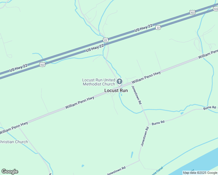 map of restaurants, bars, coffee shops, grocery stores, and more near 11231 William Penn Highway in Thompsontown