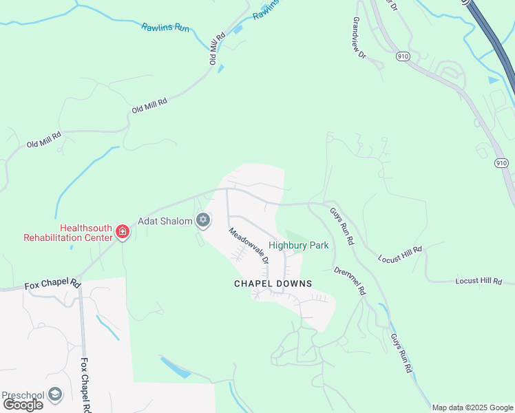 map of restaurants, bars, coffee shops, grocery stores, and more near 429 Guys Run Road in Cheswick
