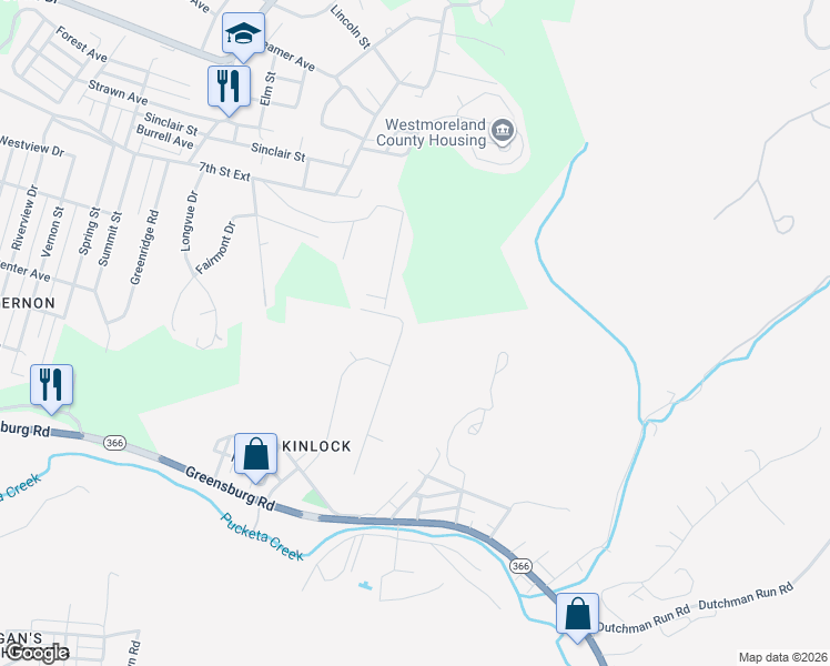 map of restaurants, bars, coffee shops, grocery stores, and more near 340 Trailer Boulevard in Lower Burrell