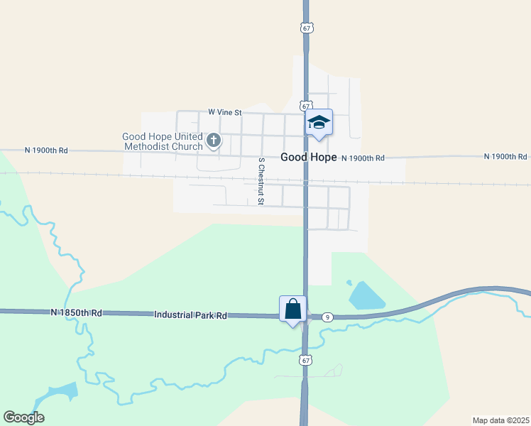 map of restaurants, bars, coffee shops, grocery stores, and more near 101 West Lincoln Street in Good Hope
