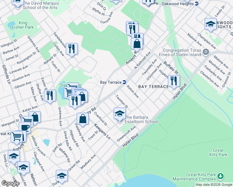 map of restaurants, bars, coffee shops, grocery stores, and more near in Staten Island