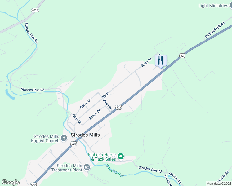 map of restaurants, bars, coffee shops, grocery stores, and more near 138 Birch Drive in Lewistown