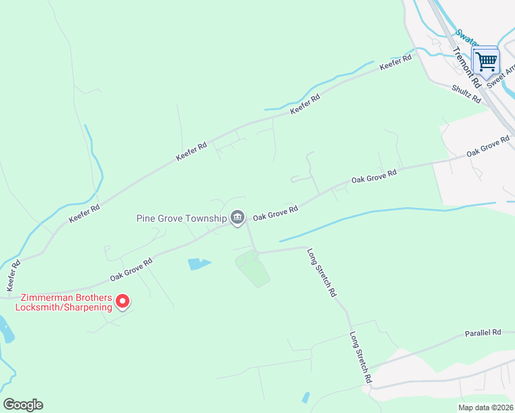 map of restaurants, bars, coffee shops, grocery stores, and more near 156 Oak Grove Road in Pine Grove