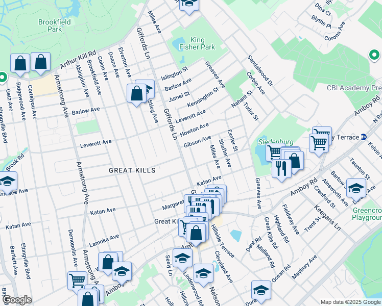 map of restaurants, bars, coffee shops, grocery stores, and more near 11 Sampson Avenue in Staten Island