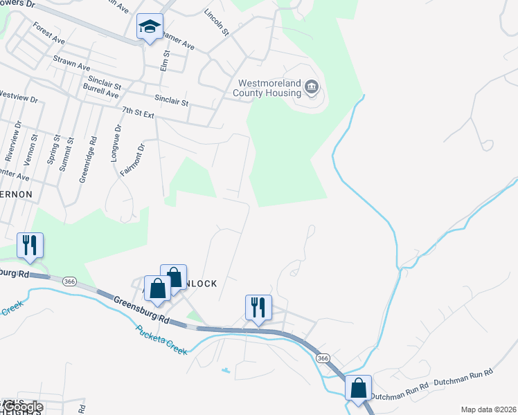 map of restaurants, bars, coffee shops, grocery stores, and more near 340 Trailer Boulevard in Lower Burrell