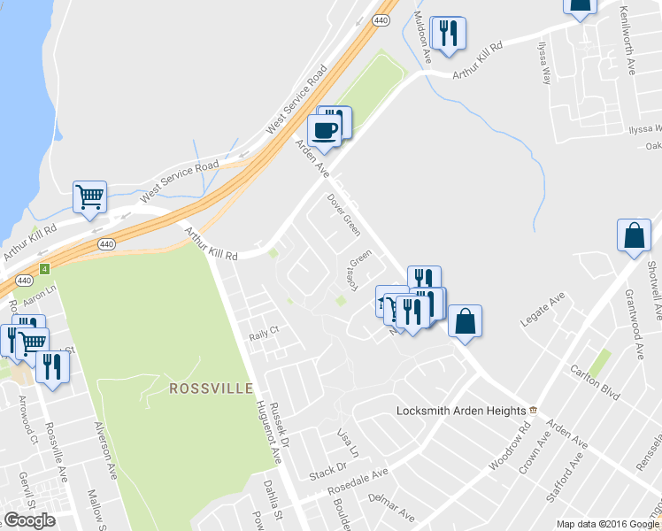 map of restaurants, bars, coffee shops, grocery stores, and more near 83 Carlyle Green in Staten Island
