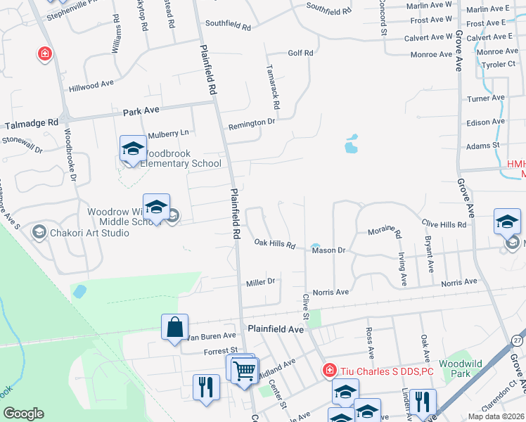 map of restaurants, bars, coffee shops, grocery stores, and more near 21 Edgewood Road in Edison