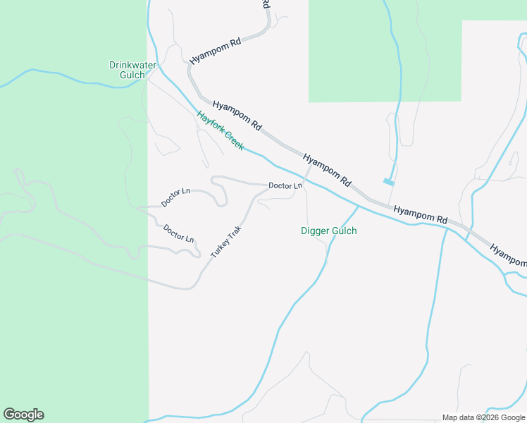 map of restaurants, bars, coffee shops, grocery stores, and more near Doctor Lane in Hayfork