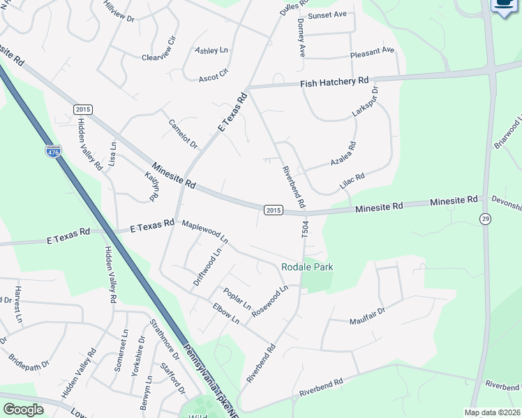 map of restaurants, bars, coffee shops, grocery stores, and more near 1790 Minesite Road in Allentown