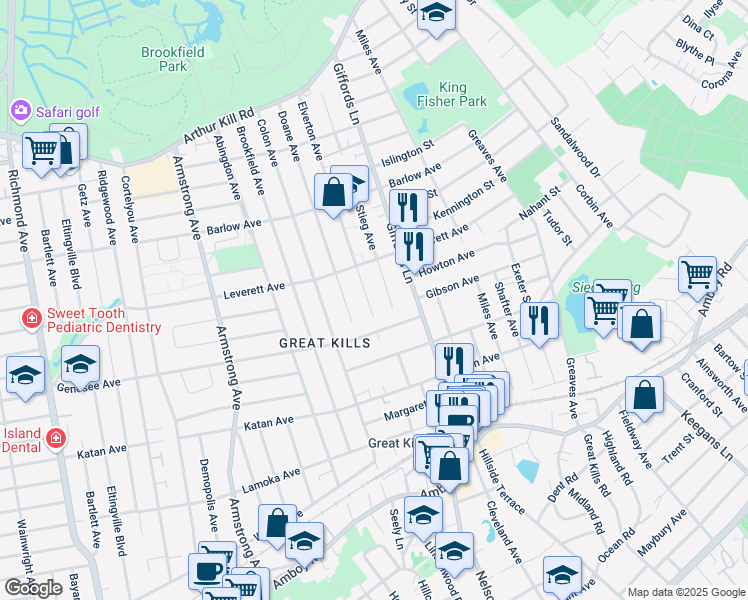 map of restaurants, bars, coffee shops, grocery stores, and more near 233 Elverton Avenue in Staten Island
